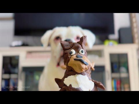 The Dogs Make Play Doh Portraits | Layla The Boxer #Video