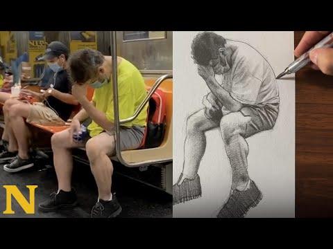 Subway portraits of strangers - They’re amazingly good #Video