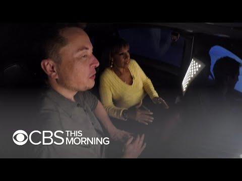 Elon Musk and Gayle King test drive his new Boring Company tunnel