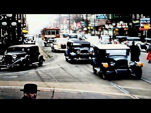 Toronto 1930s in color, Downtown [60fps,Remastered] w/sound design Added #Video