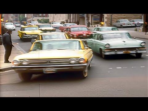Baltimore 1960's in color, Street Scenes [60fps,Remastered] w/sound design added #Video