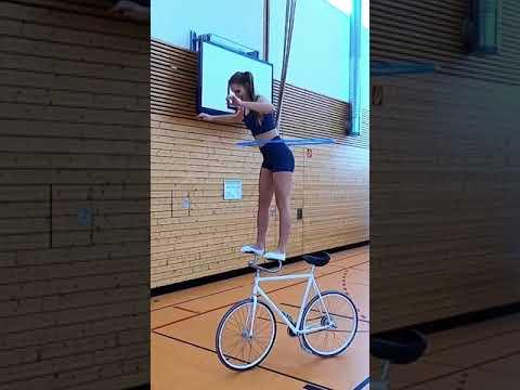 Hula hoop on bike - incredible #shorts #Video