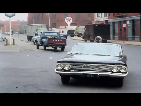 Boston 1960s in Color, Driving POV [60fps Remastered] | Sound Design #Video