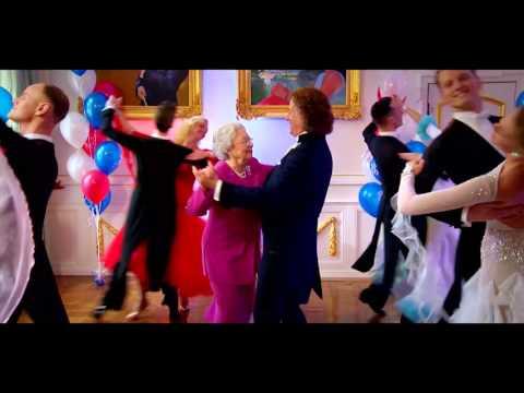 André Rieu waltzing with 'Queen Elizabeth II'