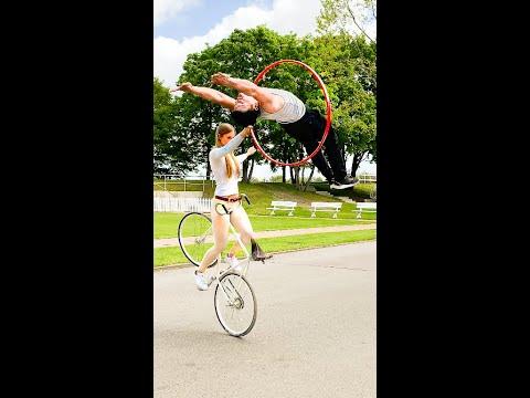 Circus artist meets bike artist - insane #shorts #artist #Video