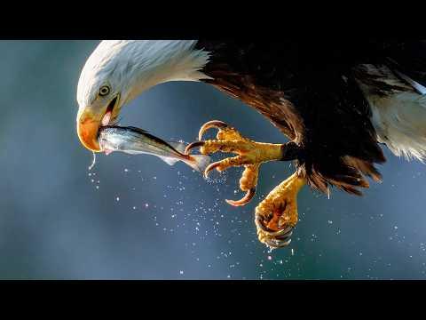 Hungry Eagle Nails a Catch in the Rain #Video