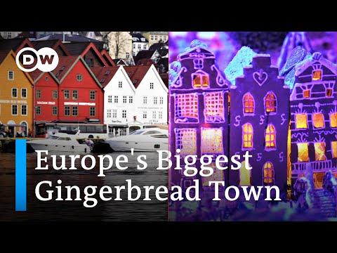 A Sweet Christmas Tradition in Bergen, Norway: Europe's Biggest Gingerbread Town #Video