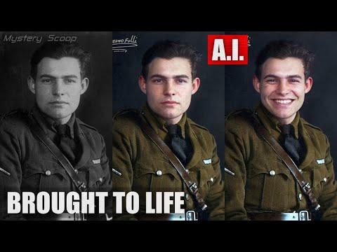 Young Ernest Hemingway, 1918, Brought To Life (AI) #Video