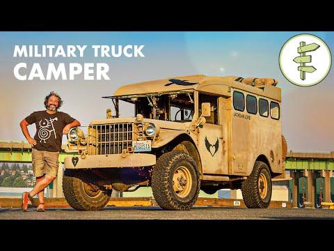 3 Years Living in a Military Truck Turned Tiny Home on Wheels for Man's Inspiring Mission #Video