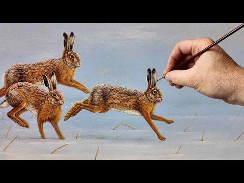 Painting Hares From Start to Finish | Wildlife Art | Robert E Fuller #Video