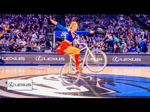 NBA Halftimeshow Dallas Mavericks - Supergirl on Bike  #Video