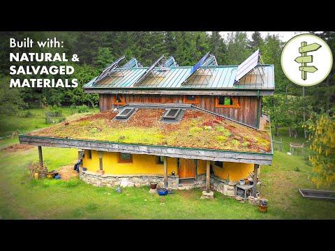 Fascinating Off-Grid Home Built with Natural & Salvaged Materials - Eco Village Living #Video