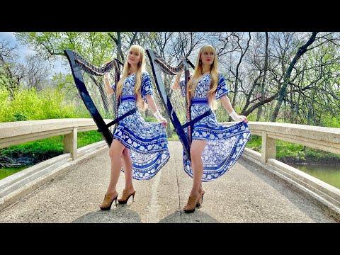 Bridge Over Troubled Water (Simon & Garfunkel) - Harp Twins, Camille and Kennerly #Video