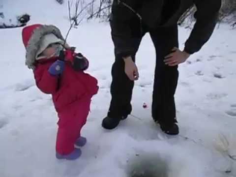 Cute Baby Girl Catches Her First Fish In Alaska