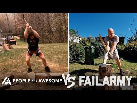 Intense Wood Chopping Wins Vs. Fails & More! | People Are Awesome Vs. FailArmy #Video