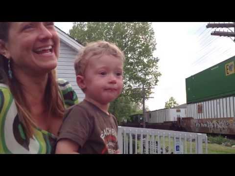 Engineer's Son Realizes His Dad is Driving Passing Train  #Video