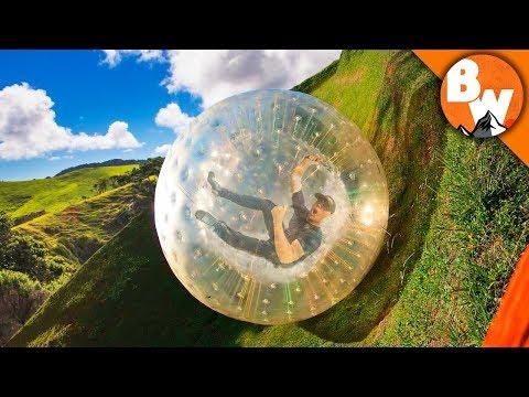 Rolling Off a Mountain in an Inflatable Ball!