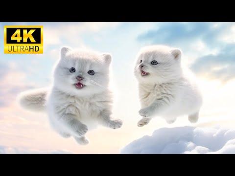 Baby Animals 4K - Funny Young Wild Animals With Relaxing Music (Colorfully Dynamic) #Video