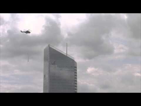 Installation Of The Incity Tower Spire By Helicopter