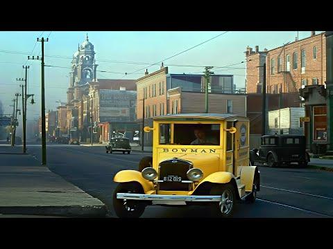 A Day in Chicago 1930s in Color [60fps, Remastered] Sound Design #Video